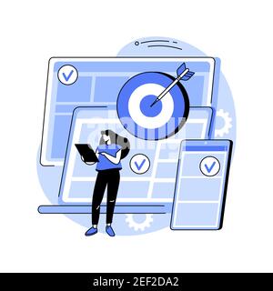 Illustrazione vettoriale del concetto astratto di targeting multi-dispositivo. Illustrazione Vettoriale