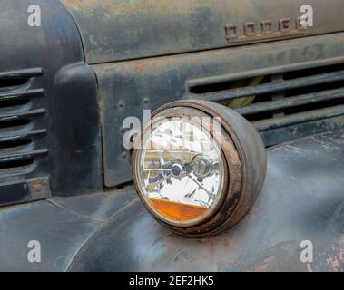 Dettagli artistici di un camion abbandonato Foto Stock