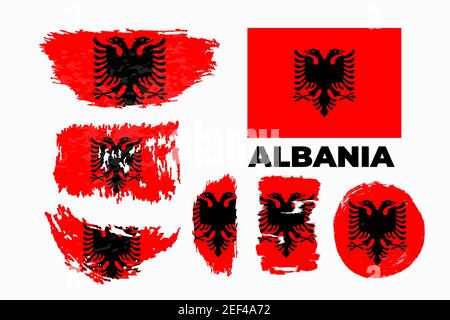 Simbolo della pagina della bandiera dell'Albania per la progettazione del tuo sito web Albania Illustrazione Vettoriale