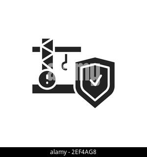 Icona della linea a colori dell'assicurazione rischi di costruzione. Elemento vettoriale isolato. Pittogramma per pagina web, app mobile, promo Illustrazione Vettoriale