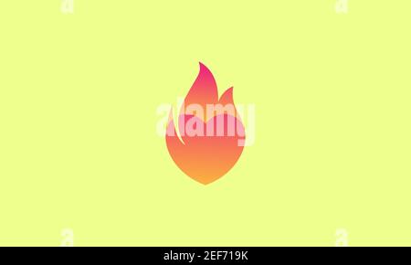 fire abstract with love logo disegno vettore icona illustrazione simbolo Illustrazione Vettoriale
