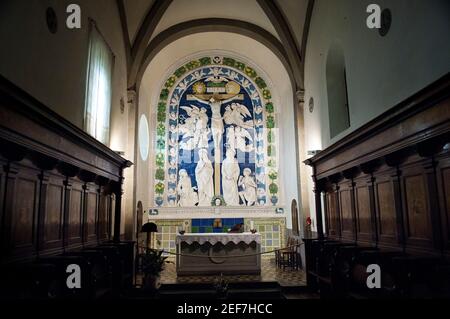 Europa, Italia, Toscana, la Verna, Santuario francescano sul Monte penna, nell'Appennino Toscano, nella valle del Casentino, Cappella delle Stimmate: CRUC Foto Stock