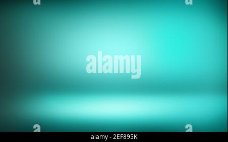 Sfondo 3D stanza colore ciano. Illustrazione 3D con rendering astratto Foto Stock