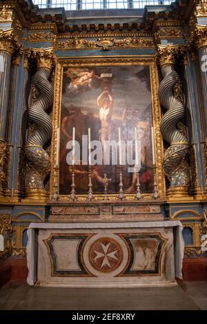 La Cappella della Langue d'Auverge nella co-Cattedrale di San Giovanni, la Valletta, Malta Foto Stock