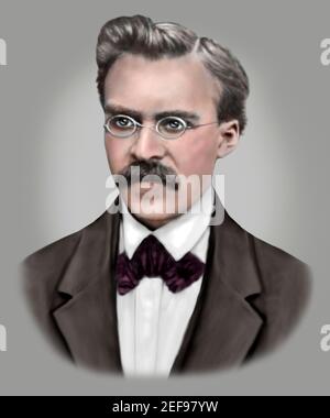 Friedrich Nietzsche 1844-1900 poeta filosofo tedesco critico culturale Compositore filosofo Foto Stock