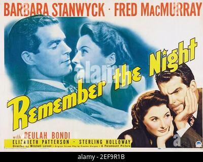 Ricordate la notte 1940 Paramount Pictures film con Barbara Stanwyck e Fred MacMurray Foto Stock