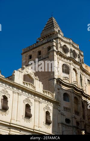 Europa, Italia, Sicilia, Siracusa, noto, La Basilica Cattedrale di San Nicola, Chiesa Cattolica cristiana. E' situato sulla cima di una grande scalinata Foto Stock