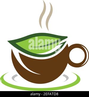 Modello di icona vettoriale del logo della tazza da tè Illustrazione Vettoriale