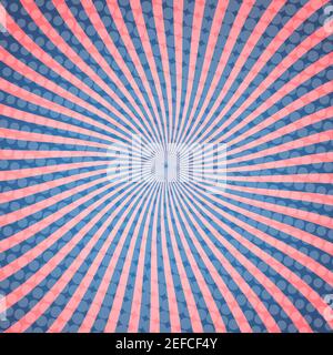 Pop art colorata fumetti copertina rivista libro. Sfondo a strisce blu e rosa. Cartoon divertente retrò pattern strip mock up. Illustrazione dei mezzitoni vettoriali Illustrazione Vettoriale