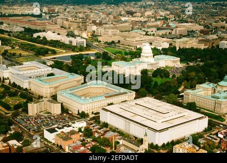 Vista aerea di un edificio governativo, Camera dei rappresentanti, Washington DC, USA Foto Stock