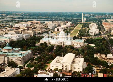 Vista aerea di un edificio governativo, Washington DC, USA Foto Stock
