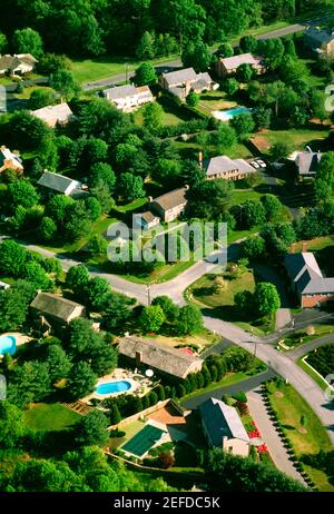 Viste aeree di Montgomery County Housing Develop., Maryland Foto Stock