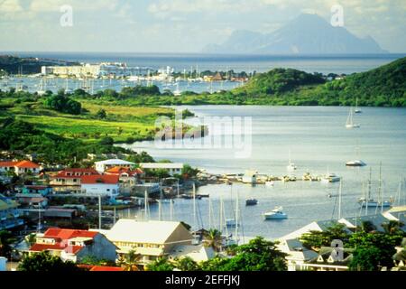 Vista generale della Baia di Simpson sull'isola olandese di St, Maarten nei Caraibi. Foto Stock