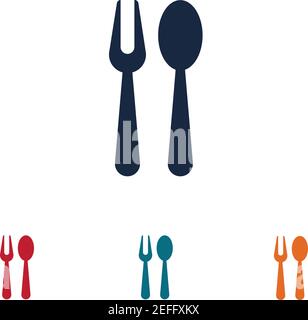 Icona vettoriale posate simbolo segnaLeria e cucina Set icona Design Modello Illustrazione Vettoriale