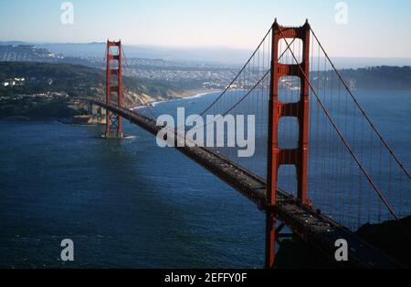 Golden Gate Bridge, San Francisco, California, vista aerea Foto Stock