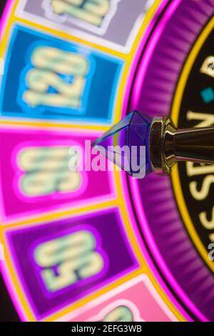 Close-up di una ruota della roulette in un casinò di Las Vegas, Nevada, STATI UNITI D'AMERICA Foto Stock