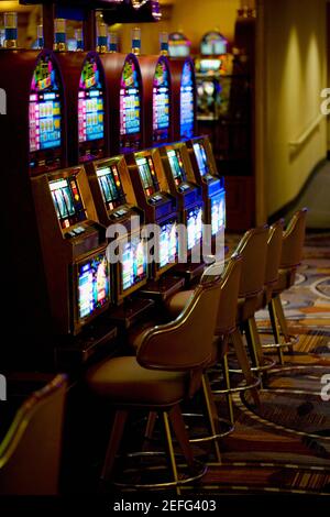 Primo piano di slot machine in un casinò, Las Vegas, Nevada, USA Foto Stock