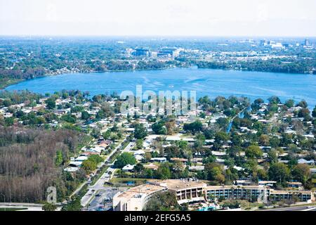 Vista aerea di una città, Orlando, Florida, Stati Uniti Foto Stock