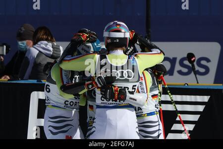 2/17/2021 - Germania Bronz Medaglia in occasione dei Campionati mondiali DI SCI alpino 2021 FIS - Alpine Team Parallel, gara di sci alpino a Cortina d'Ampezzo (BL), Italia, 17 2021 febbraio (Foto di IPA/Sipa USA) Foto Stock