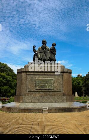 Monumento in un giardino, Jose De San Martin, Parque Tres De febrero, Palermo Viejo, Buenos Aires, Argentina Foto Stock