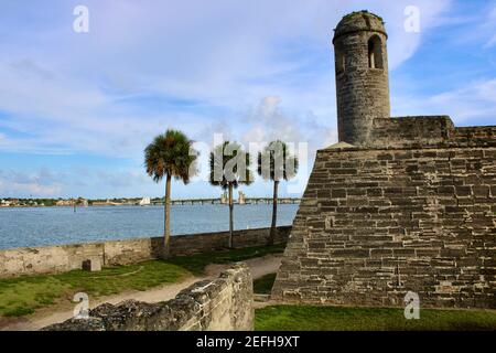 Fotografie del Monumento Nazionale del Castillo de San Marcos a St. Augustine FL. Un posto molto bello, storico per fare una vacanza, e imparare. Foto Stock