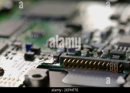 Primo piano di una scheda a circuito stampato Foto Stock