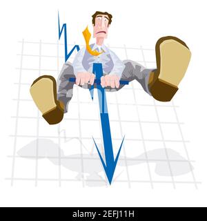 Ritratto di un imprenditore su un grafico Foto Stock