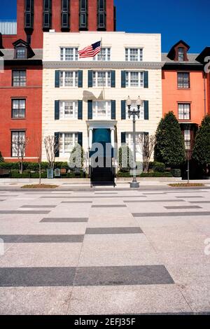 Vista ad angolo basso della Blair House, Washington DC, USA Foto Stock
