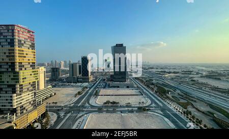 Splendido skyline di Lusail Marina City Foto Stock