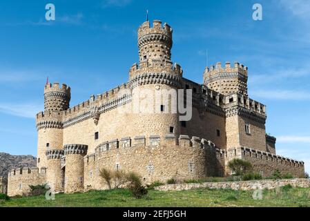 Nuovo castello di Manzanares el Real, Madrid, Spagna Foto Stock