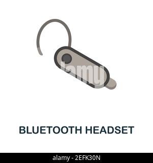 Icona piatta dell'auricolare Bluetooth. Colore elemento semplice dalla collezione di accessori del telefono. Icona Creative Bluetooth Headset per web design, modelli Illustrazione Vettoriale