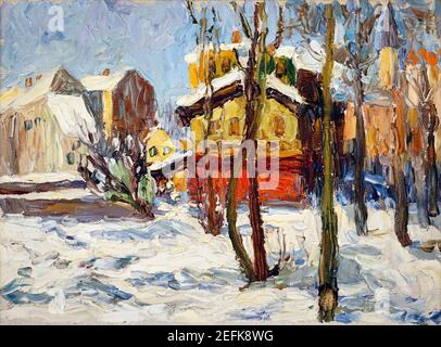 Pittura di Kandinsky. 'Winter in Schwabing' di Wassily Kandinsky (1866-1944), olio su cartone, 1902 Foto Stock