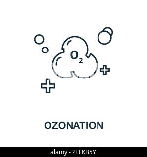 Icona ozonazione. Semplice illustrazione dalla collezione di lavanderia. Icona di ozonazione creativa per il web design, modelli, infografica e altro ancora Illustrazione Vettoriale