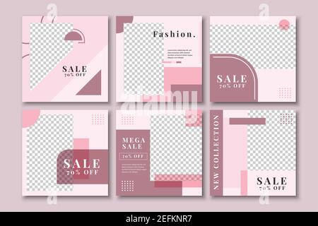 Modello modificabile di banner social media quadrati. Best sale disegni moderni adatti per post sui social media. Illustrazione vettoriale modello di post sui social media Illustrazione Vettoriale