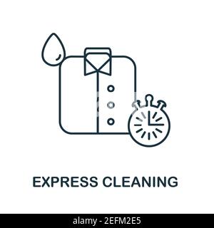 Icona pulizia rapida. Semplice illustrazione dalla collezione di lavanderia. Icona Creative Express Cleaning per il web design, modelli, infografiche e altro ancora Illustrazione Vettoriale