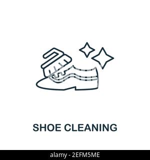 Icona pulizia pattino. Semplice illustrazione dalla collezione di lavanderia. Icona Creative Shoe Cleaning per il web design, modelli, infografiche e altro ancora Illustrazione Vettoriale