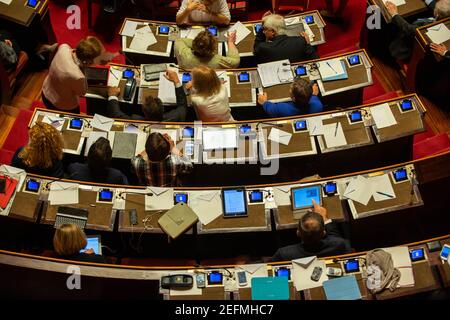 Roma, Italia 02/10/2013: Voto di fiducia nel governo letta, Senato della Repubblica Italiana. ©Andrea Sabbadini Foto Stock
