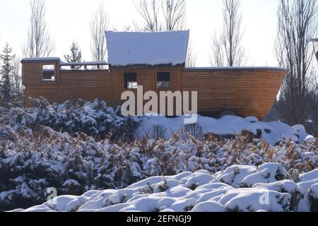 Bella vista in tempo di neve Foto Stock