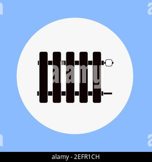 Vettore del radiatore di riscaldamento. Icona riscaldatore. Batteria per il riscaldamento di una stanza, appartamento. Illustrazione piatta. Illustrazione Vettoriale