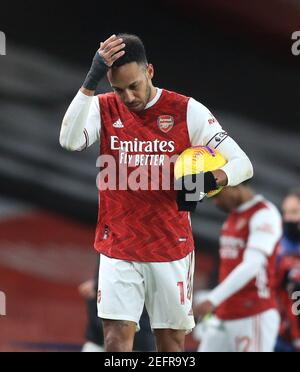 File photo datato 14-02-2021 dell'Arsenal Pierre-Emerick Aubameyang. Data di emissione: Mercoledì 17 febbraio 2021. Foto Stock