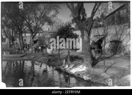 Sulla riva del canale viga, Messico Foto Stock