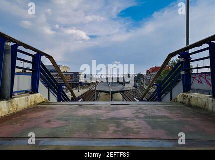 Poznan Polonia Maggio 19 2019 Scale alla stazione ferroviaria principale Foto Stock