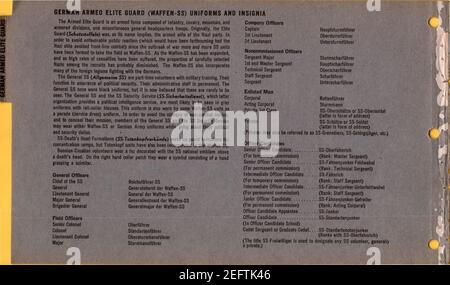 ONI JAN 1 Uniformes and Insignia pagina 041 Guardia Elite armata tedesca Waffen-SS WW2 1943 ranghi ecc. Manuale di riconoscimento per l'uso sul campo. DOCUMENTO pubblico NON classificato NEGLI STATI UNITI. Pubblicato nel 1944. . Foto Stock