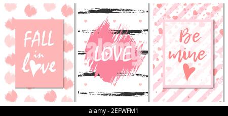 Innamorati, innamorati, siate i miei romantici graffiti vettore illustrazione. San Valentino regalo verticale biglietti d'auguri design creativo Illustrazione Vettoriale