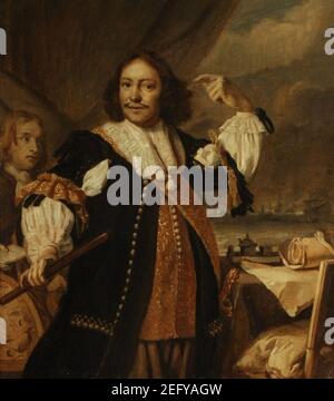 Origineel, Bartholomeus van der Helst (Haarlem 1613 - Amsterdam 1670) - portret van Aert Jansz. Van Nes (1626-1693), kopie in brunaille, waarschijnlijk als voorbereiding vo Foto Stock