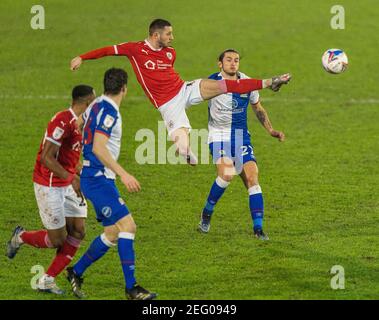 Oakwell Stadium, Barnsley, Yorkshire, Regno Unito. 17 Feb 2021. Campionato di calcio della Lega inglese, Barnsley FC contro Blackburn Rovers; Credit: Action Plus Sports/Alamy Live News Foto Stock