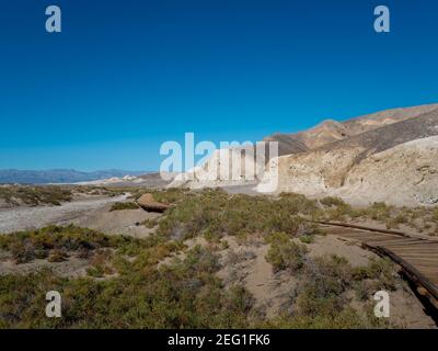 Prova sul lungomare di Salt Creek nel Death Valley National Park Foto Stock