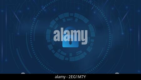 Concetto di cloud storage, criptovaluta e blockchain, centro di protezione dei dati basato sul Web. Illustrazione vettoriale per Web design, banner di presentazione. Illustrazione Vettoriale