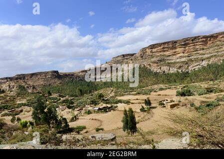 Splendidi paesaggi nella regione del Tigray nel nord dell'Etiopia. Foto Stock