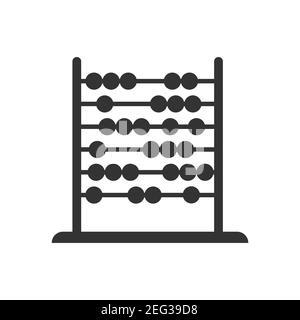 Abacus matematico vettore illustrazione simbolo istruzione scuola icona. Contare su abacus isolato bianco contabilità matematica apprendimento. Utensile aritmetico legno ca Illustrazione Vettoriale